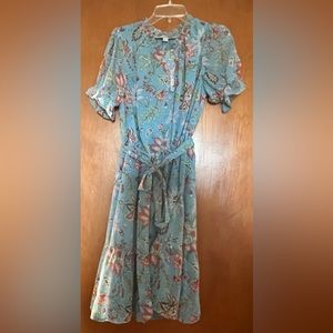 LOFT Dress Size: XS Color: Blue with flowers